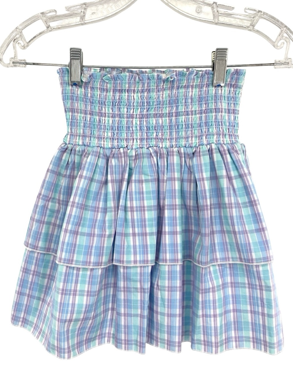 Eyelet & Ivy Plaid Tiered Smock Skirt Girl’s Size 12